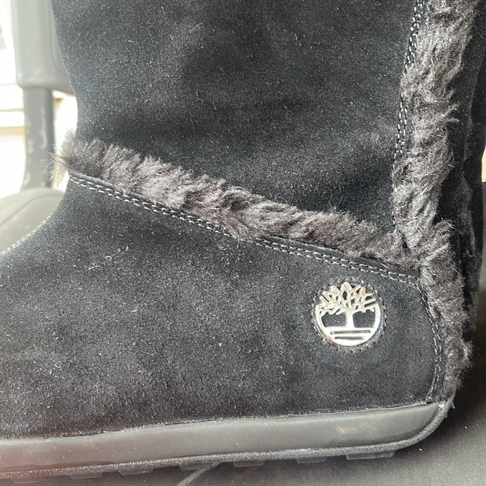 Timberland Black Fleece-Lined Boots size 9.5w - Picture 10 of 12